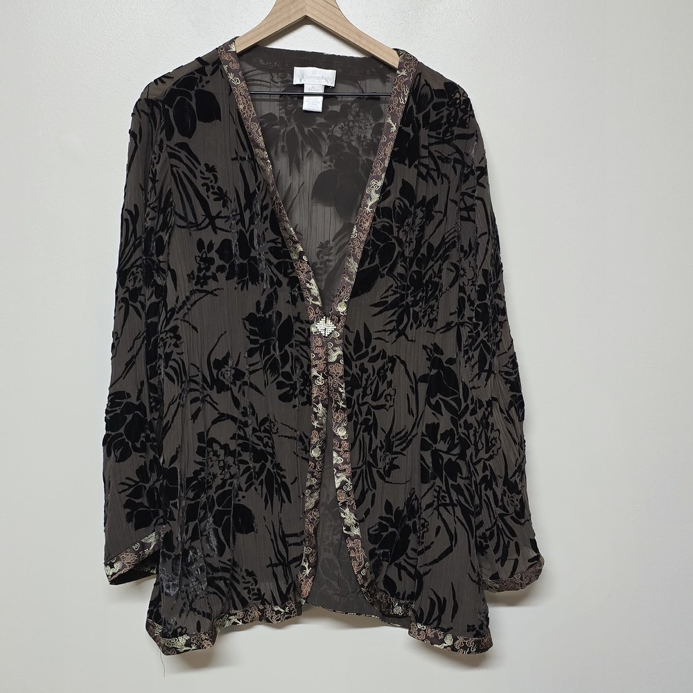 Soft Surroundings Black and Brown Kimono